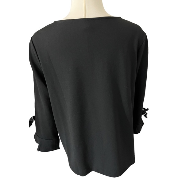 Chicos Romance Sleeve Top Black Size 2 - Picture 5 of 9